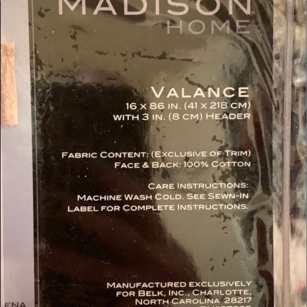 Set of 2 - Madison Home Biltmore Valances